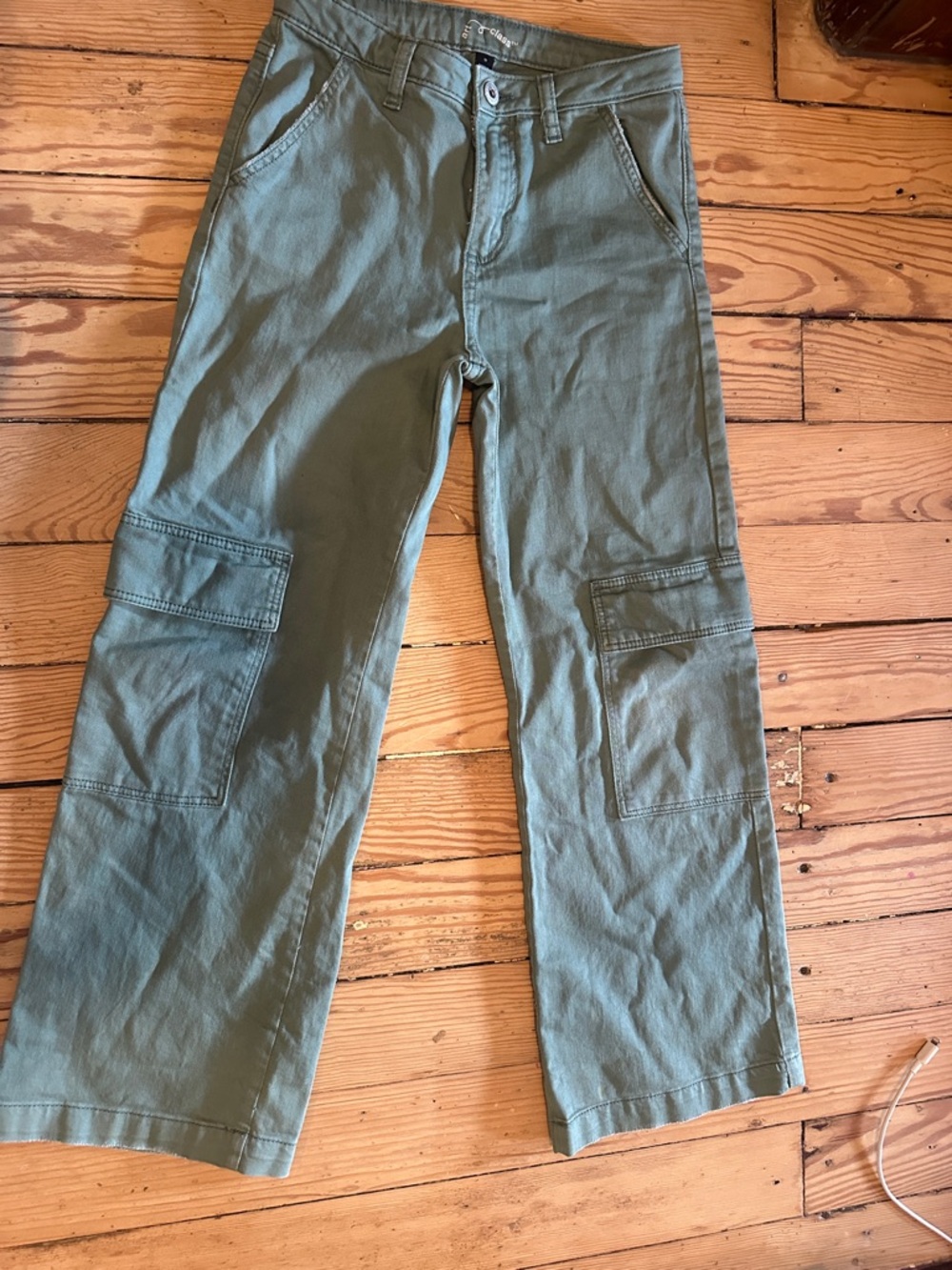Girls CAT & JACK green cargo Camp pants fit Large 10